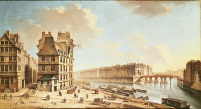 The Ile Saint-Louis from the Place de Greve by Nicolas Raguenet